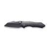 Celý černý zavírací EDC nůž WEKNIFE High-Fin Black 22005-1 s tanto čepelí a titanovou rukojetí. f