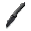 Celý černý zavírací EDC nůž WEKNIFE High-Fin Black 22005-1 s tanto čepelí a titanovou rukojetí.