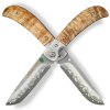 Luxusní zavírací nůž Dellinger Scorpion Maple Burlwood s čepelí San Mai a unikátní rukojetí z javorové kořenice. c