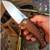 zavírací nůž ARES - linerlock, axiální ložiska hnědý - stonewash N690 DKZ001BROWN
