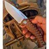 zavírací nůž CHARON - linerlock, axiální ložiska hnědý - stonewash N690 DKZ002BROWN
