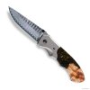 Lovecký zavírací damaškový nůž Dellinger Hunter Resin Wood b