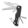 Kompaktní multifunkční nůž Dellinger s pilkou, šroubovákem a vývrtkou.  b
