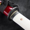 Sběratelská replika japonského nože tanto Kiri s vínovou pochvou a rukojetí s rejnočí kůží. d