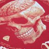 Pánské červené tričko Yakuza Premium YPS 4006 – Round Skull Print 8