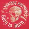 Pánské červené tričko Yakuza Premium YPS 4006 – Round Skull Print 5