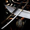 katana FLOWERS - 2,30 Shaku, uhlíková ocel AISI 1045, leštěná imitace hamonu, Yokote