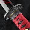 Dekorativní replika samurajského meče katana Tekehiko 2,26 Shaku, uhlíková ocel AISI 1045, leštěná imitace hamonu, Diamond Shaped Yokote, Bo-Hi d