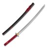 Dekorativní replika samurajského meče katana Tekehiko 2,26 Shaku, uhlíková ocel AISI 1045, leštěná imitace hamonu, Diamond Shaped Yokote, Bo-Hi b