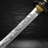 Dragon Japanese Katana - Tamahagane Steel, Horimono, Yokote - Suguha Hamon