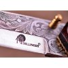 Elegantní zavírací nůž Dellinger D2 Engrave s ručně zdobenou čepelí, EDC a outdoor. m
