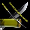 Japanese Take Shikomizue - Green Bamboo, Folded Steel, Real Choji Hamon