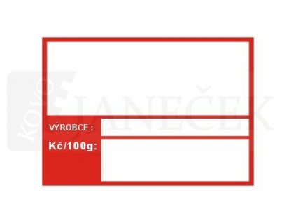 stitek 90x65 vyrobce kc 100g