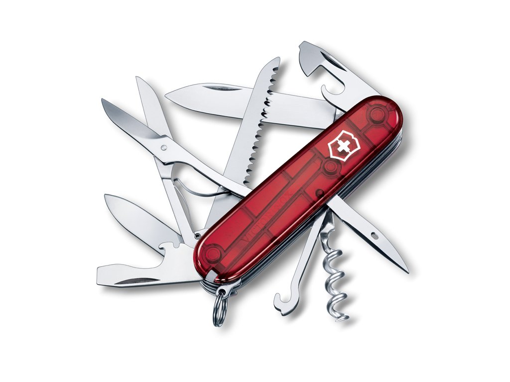 Kapesní nůž Huntsman červená transparentní