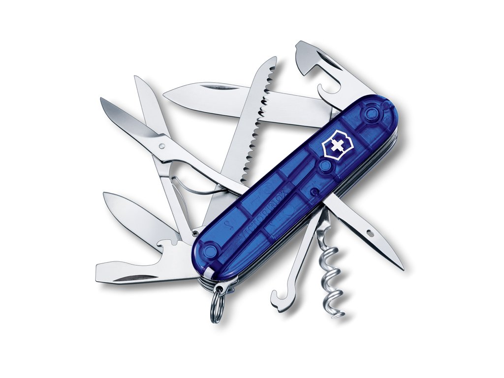 Kapesní nůž Huntsman modrá transparentní
