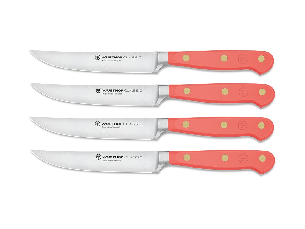 Sada 4 nožů na steaky Classic Colour 12 cm Coral Peach