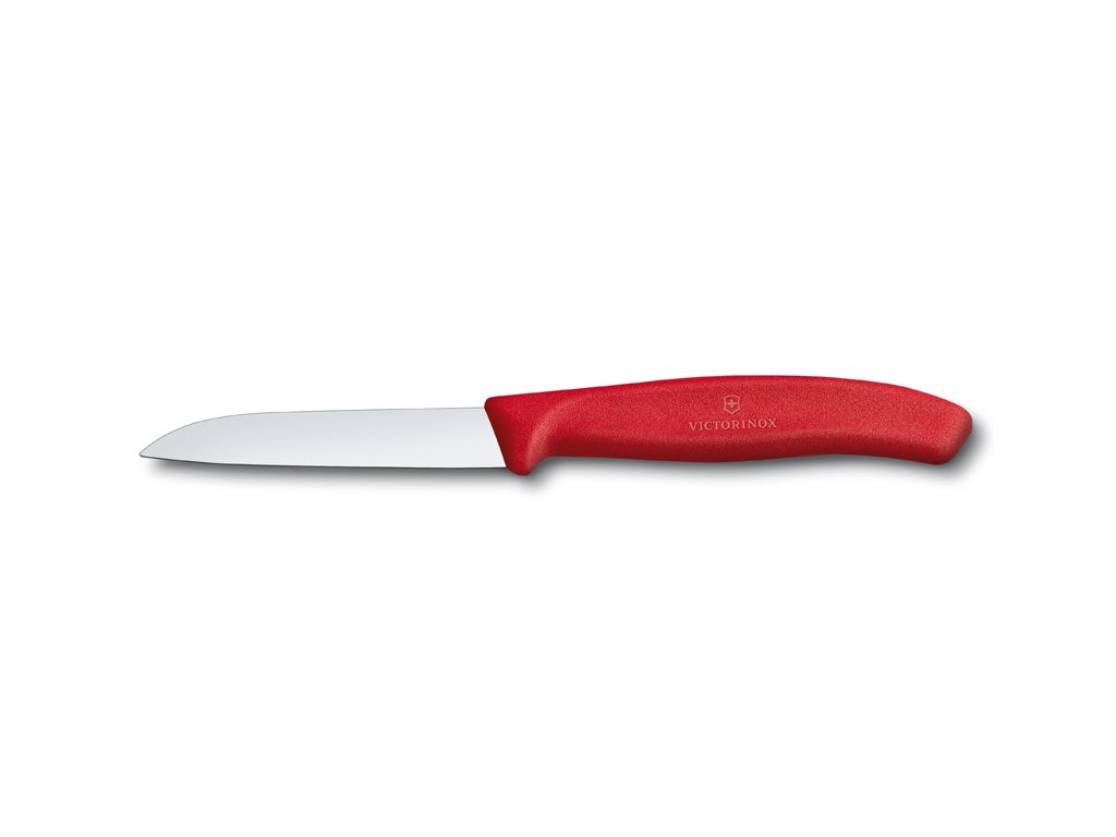 Nůž na zeleninu 8cm plast červený
