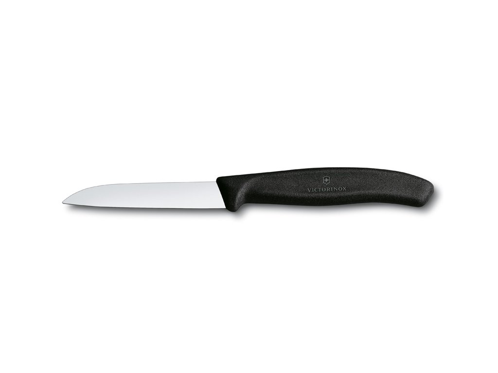 Nůž na zeleninu se zaoblenou špičkou 8 cm černý