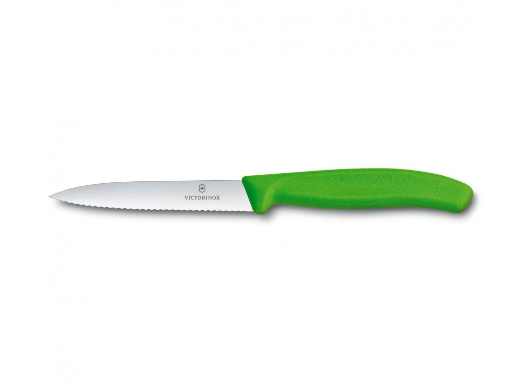 Nůž na zeleninu s vlnkovaným ostřím 10 cm zelený