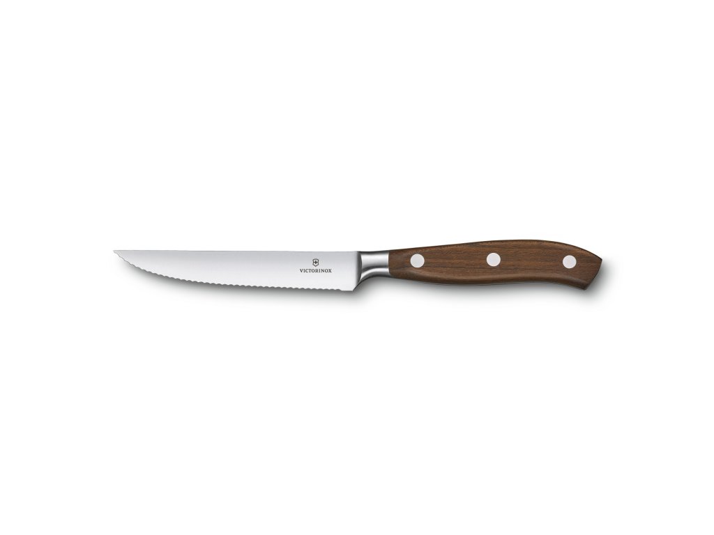 Nůž steakový Grand Maître Wood vlnkované ostří 12 cm