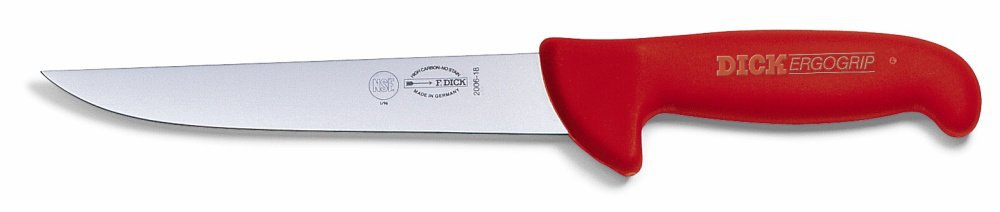 Vykrvovací nůž, červený v délce 15 cm