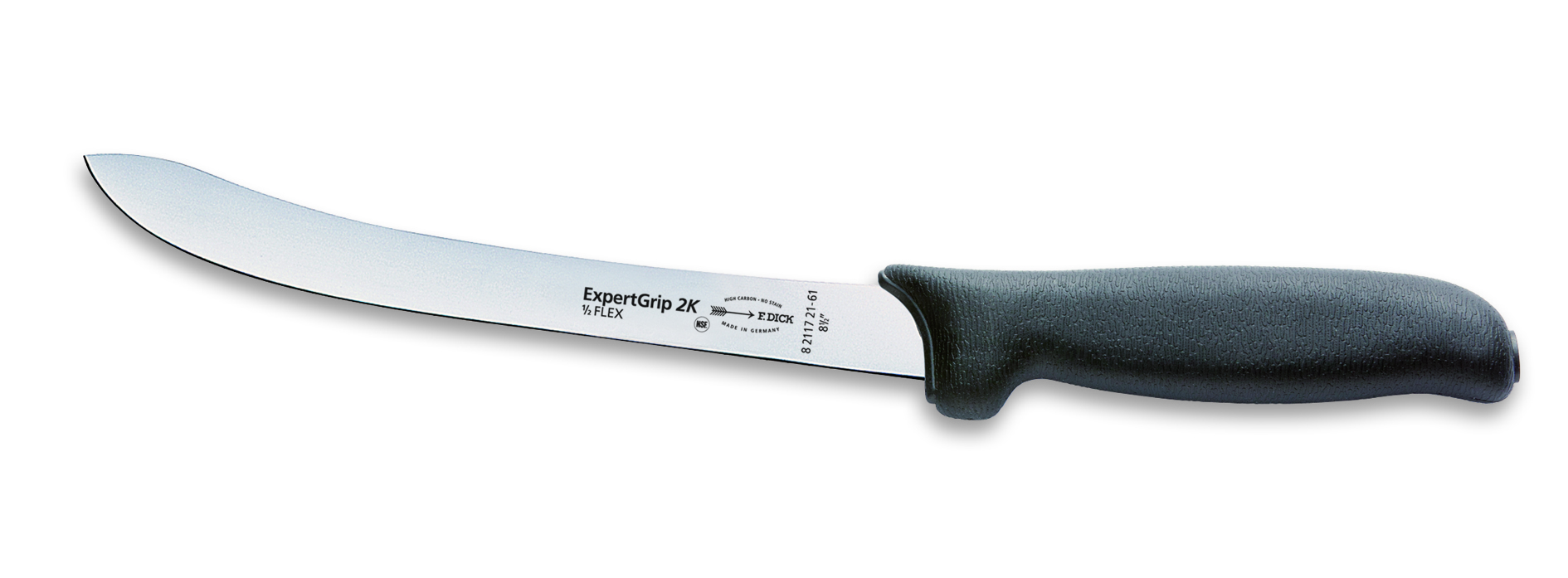 Filetovací nůž Dick poloflexibilní v délce 21 cm ze série ExpertGrip, černý