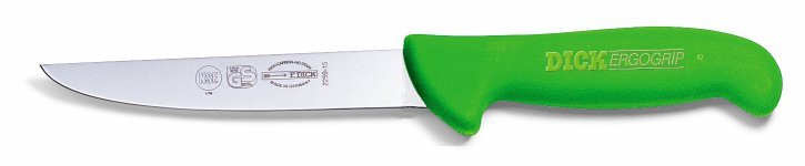 Vykosťovací nůž se širokou čepelí, zelený v délce 15 cm