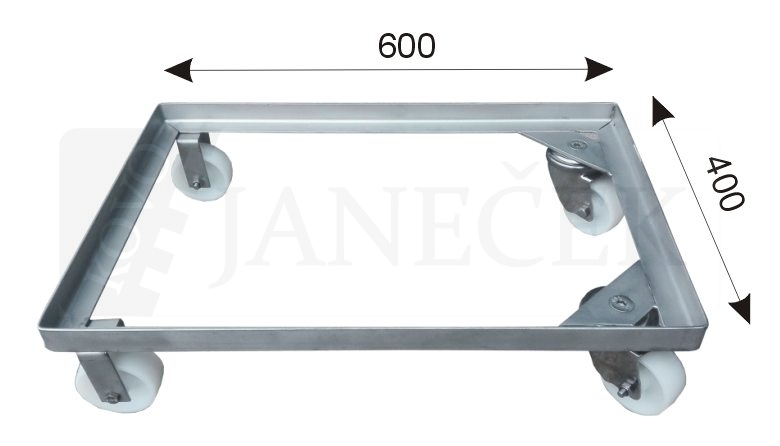 Vozík na přepravky -Nerez 4x2/80