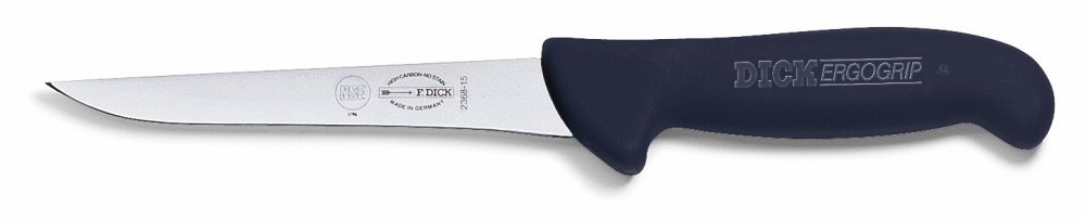 Vykosťovací nůž s úzkou čepelí, černý v délce 13 cm