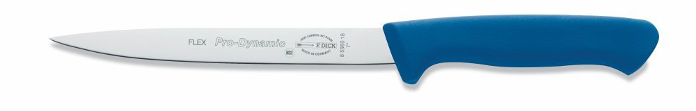 Filetovací nůž ohebný, modrý v délce 18 cm