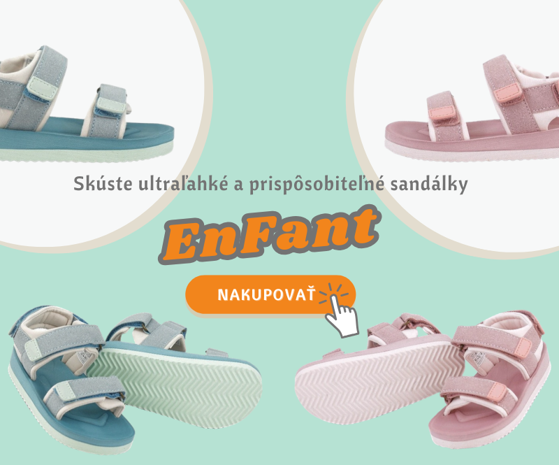 Vyskúšajte ultraľahké sandále Enfant