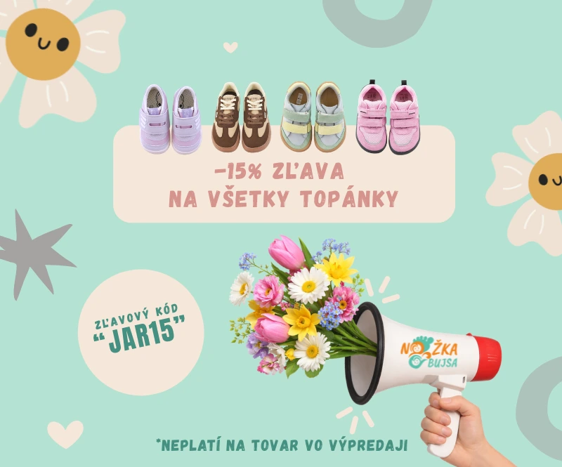 Ušetrite s kódom "JAR15" na barefoot obuv!