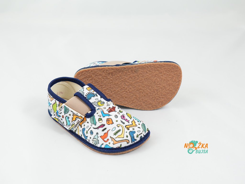 Pegres Papuče BF01 Dinosaurus - Modrá