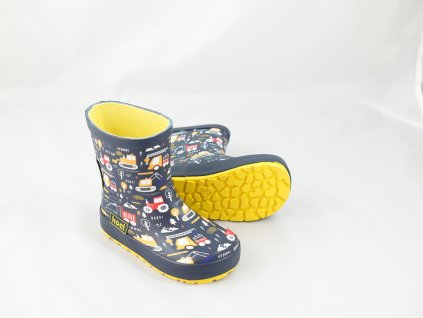 Detské Barefoot Gumáky Koel Tractor - Blue