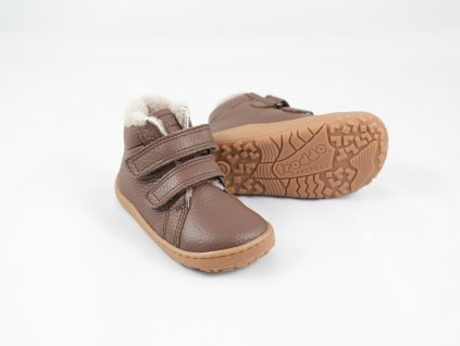 Detské Zimné Barefoot Topánky Froddo Winter Furry – Brown