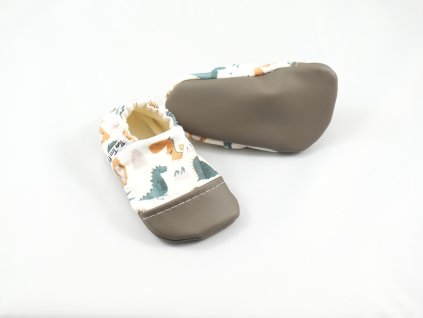 Capačky Tiny Toes Dino - Biela