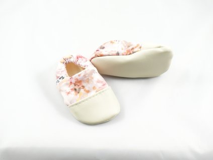 Capačky Tiny Toes Maľované Kvety - Ružová