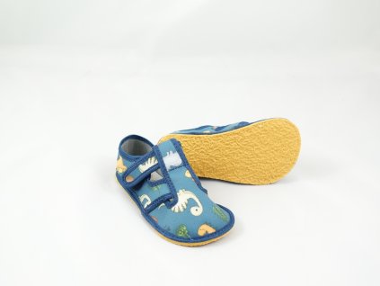 Detské Barefoot Papuče Crave Dino - Blue