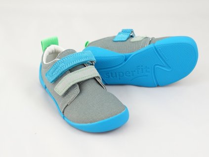 Detské Barefoot Tenisky Superfit Vento - Hellgrun/Turkis