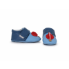 D.D.Step kožené barefoot capačky na prvé krôčiky Blue