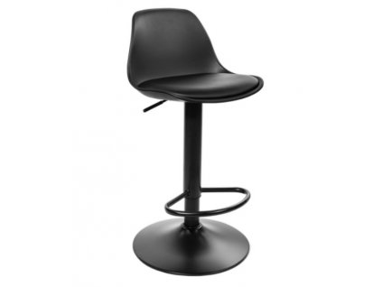 Barová stolička Seatle čierna s čiernym podstavcom