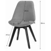 Zamatová stolička London tmavo sivá s prírodnými nohami