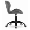 Zamatové otočné kreslo California tmavo sivé