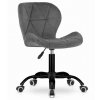 Zamatové otočné kreslo California tmavo sivé