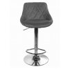Zamatová barová stolička Oklahoma sivá s chrómovým podstavcom