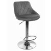 Zamatová barová stolička Oklahoma sivá s chrómovým podstavcom