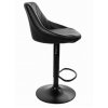 Barová stolička z eko kože Oklahoma čierna s čiernym podstavcom