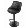 Barová stolička z eko kože Oklahoma čierna s čiernym podstavcom
