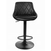 Barová stolička z eko kože Oklahoma čierna s čiernym podstavcom