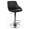 Barová stolička z eko kože Oklahoma čierna s chrómovým podstavcom